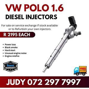 VW Polo 1.6 Diesel Injectors for sale on service exchange or to recon