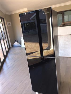 Sansui black mirror double door fridge