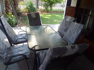 Patio set 7 piece with cushions