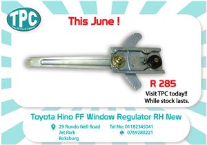 Toyota Hino FF Window Regulator New for Sale at TPC