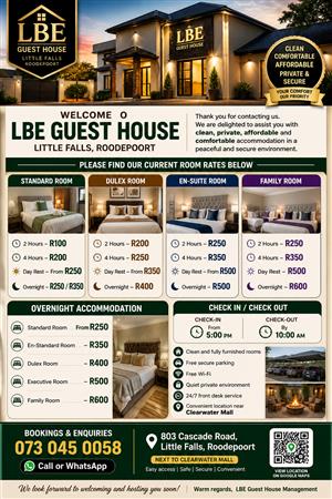 Hourly Guest House Near Me In Roodepoort