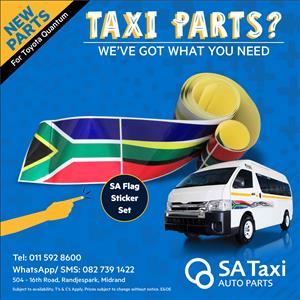 SA Flag Sticker Set suitable for Toyota Quantum - SA Taxi Auto Parts