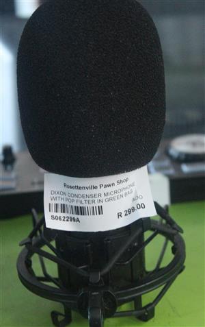 DIXON CONDESER MICROPHONE WITH POP FILTER IN GREEN BAG S062299A