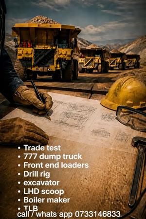 777 dump truck LHD scoop drill rig boiler maker course