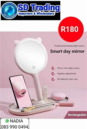 Smart Hand and Make up mirror with rechargeable LED lamp
