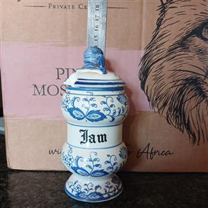 Blue Onion Style Jam Pot with Lid 