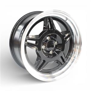 17″ Campina 4/100 Gloss Black Polished Lip Alloy Wheels