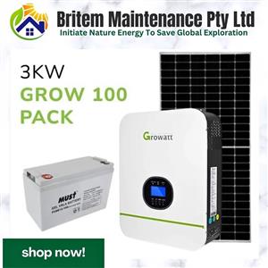 3kw growatt 100ah solar pack