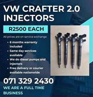 VW CRAFTER 2.0 INJECTORS FOR SALE WITH WARRANTY INCLUDED