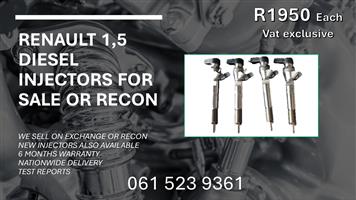 RENAULT 1.5 DIESEL INJECTORS FOR SALE WITH TESTE REPORTS 