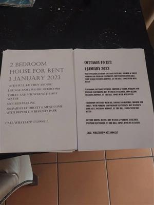 2 BEDROOM COTTAGE AND BACHELORS