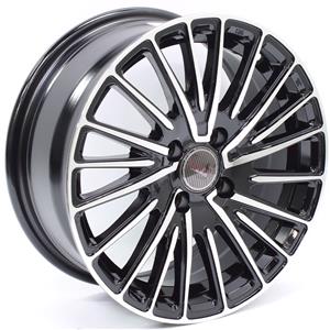 15″ A-Line Techno 4/100 Black Machine Face Alloy Wheels