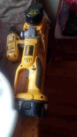Dewalt cordless drill 18v and grinder