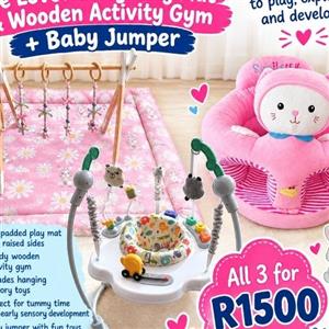 PRELOVED BABY PLAYMAT AND ACTIVITY GYM, LOUNGER AND JUMPER FOR SALE
