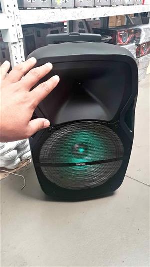 15" (74cm tall) Bluetooth Rechargeable Trolley Speaker with wireless mic