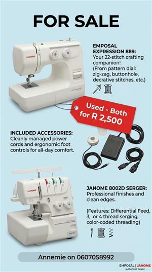 Sewing machine and overlocker