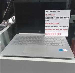 HP Laptop 145 14inch i5-11th gen - 2.50ghz 16gb ram 512gb ssd Intel HD 4600 Graphics Windows 10 pro