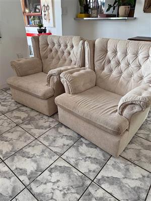 Lounch suite Chesterfield couch and wingback chairs