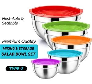 5 PCS  MIXING & STORAGE BOWL SET  TYPE-2  Available on order only