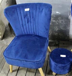BLUE VELVET DINING CHAIR WITH KNEE REST S063838A