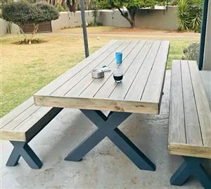 X table and benches