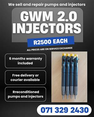 GWM 2.0 INJECTORS FOR SALE WITH WARRANTY INCLUDED 
