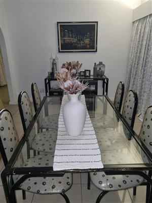 Metal and Glass Dinning Room Suite
