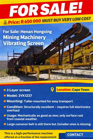  MASSIVE MINING DEAL – 3 Layer Vibrating Screen