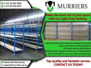 Make the most out of your space with our Racking and Shelving.