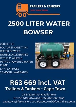 2500 LITER WATER BOWSER (POLYURATHANE)