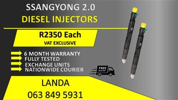SSANGYONG 2.0 DIESEL INJECTORS FOR SALE OR RECON WITH 6 MONTH WARRANTY 