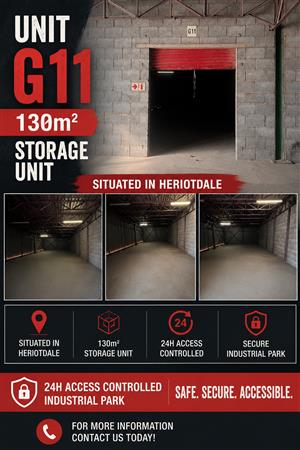 G11 – 130m² Secure Storage Space To Let
