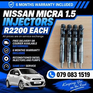 NISSAN MICRA 1.5 INJECTORS FOR SALE WITH WARRANTY INCLUDED 