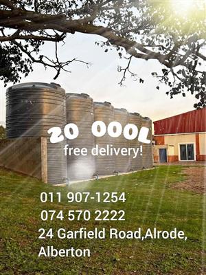 20 000L Eco Water Tanks - free delivery 