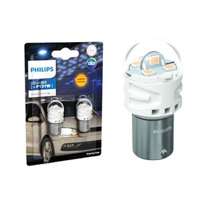 Philips Py21W LED Ultinon Pro3100 Amber Intense Bulbs (pair)