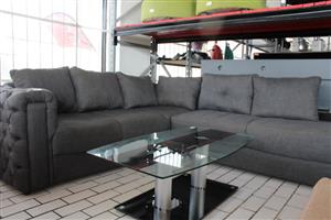 GREY LSHAPE COUCH W/PILLOWS(S066683A)