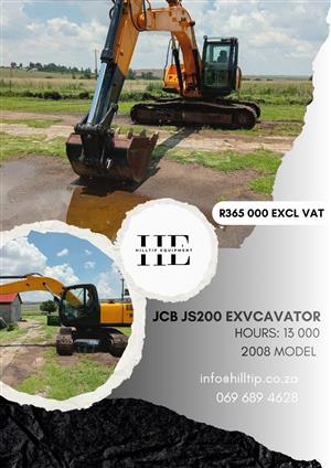2008 JCB JS200 Excavator Hours: 13 000 R365 000 Excl Vat Area: MP