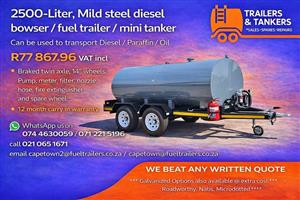Trailers and Tankers 2500liter Mild Steel DIESEL BOWSER/Fuel Trailer/Mini Tanker