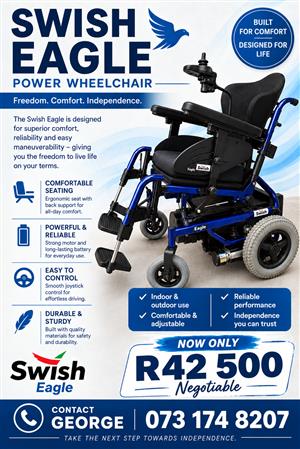 SWISH EAGLE POWER WHEELCHAIR FOR SALE