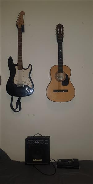 Electric guitar and acoustic guitar 