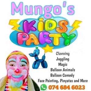 Mungo Kids Birthd Parties and  ,with Mungo the Magic Clown,with Balloon animals.