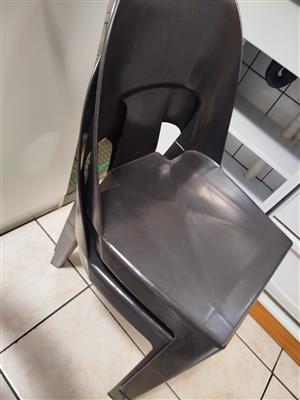 Black sturdy plastic chairs