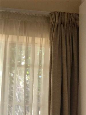 Lined Beige Curtains