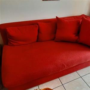 Red couches x 2