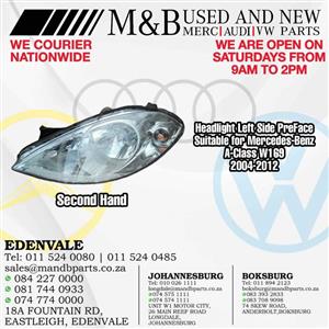 Headlight Left Side PreFace (Second Hand)  Suitable for Mercedes-Benz A-Class W