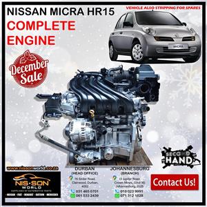 NISSAN MICRA HR15 COMPLETE ENGINE