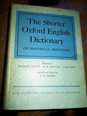 The Shorter Oxford English Dictionary on historical principles 1955, used for sale  Durban - Westville