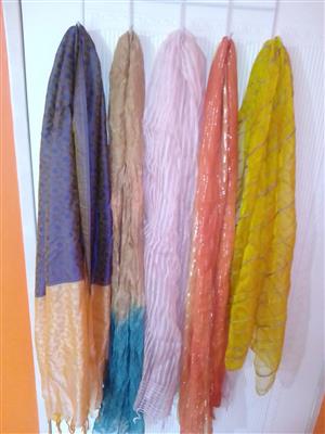 Vibrant Mixed Color Silk Scarves