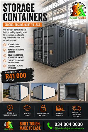 6 meter Storage containers and 12 meter standard containers for sale