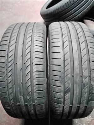 2 X 225/45/18 continental runflat tyres with sufficient thread 